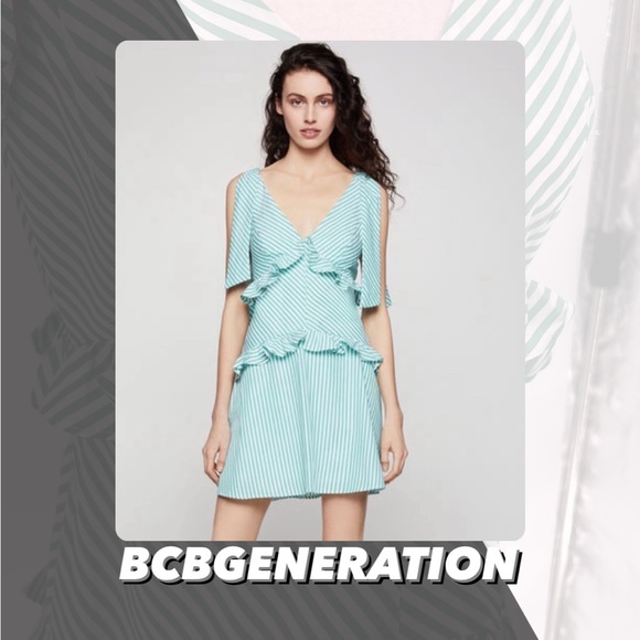 NWT BCBGeneration Tie Shoulder Mini Dress - Picture 1 of 14